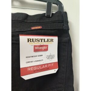 New Rustler by Wrangler Men's Regular Fit Straight-Leg Jeans Black Size 32x32